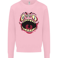 Four Eyed Scary Monster Halloween Mens Sweatshirt Jumper Light Pink