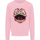 Four Eyed Scary Monster Halloween Mens Sweatshirt Jumper Light Pink