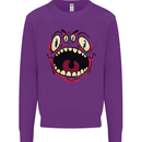 Four Eyed Scary Monster Halloween Mens Sweatshirt Jumper Purple