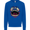 Four Eyed Scary Monster Halloween Mens Sweatshirt Jumper Royal Blue