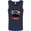Four Eyed Scary Monster Halloween Mens Vest Tank Top Navy Blue