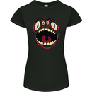 Four Eyed Scary Monster Halloween Womens Petite Cut T-Shirt Black