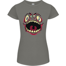 Four Eyed Scary Monster Halloween Womens Petite Cut T-Shirt Charcoal