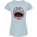 Four Eyed Scary Monster Halloween Womens Petite Cut T-Shirt Light Blue
