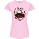 Four Eyed Scary Monster Halloween Womens Petite Cut T-Shirt Light Pink