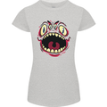 Four Eyed Scary Monster Halloween Womens Petite Cut T-Shirt Sports Grey