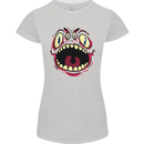 Four Eyed Scary Monster Halloween Womens Petite Cut T-Shirt Sports Grey