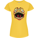 Four Eyed Scary Monster Halloween Womens Petite Cut T-Shirt Yellow