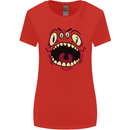 Four Eyed Scary Monster Halloween Womens Wider Cut T-Shirt Red