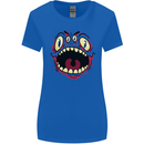 Four Eyed Scary Monster Halloween Womens Wider Cut T-Shirt Royal Blue