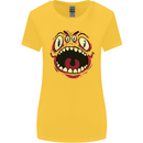 Four Eyed Scary Monster Halloween Womens Wider Cut T-Shirt Yellow