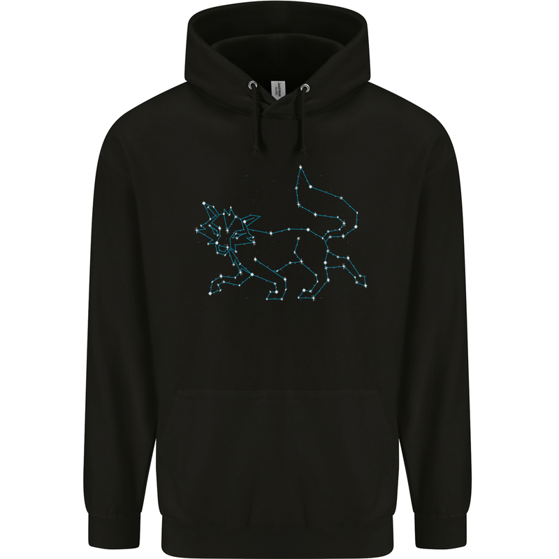 Fox Celtic Zodiac Sign Childrens Kids Hoodie Black