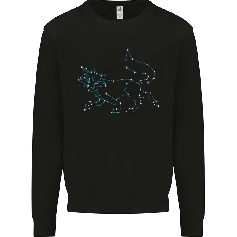 Fox Celtic Zodiac Sign Kids Sweatshirt Jumper Black