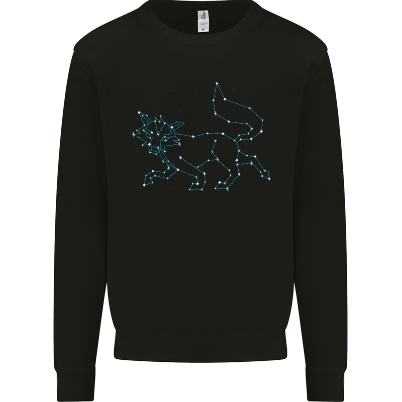 Fox Celtic Zodiac Sign Mens Sweatshirt Jumper Black