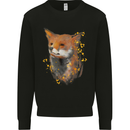 Fox Watercolour Kids Sweatshirt Jumper Black