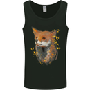 Fox Watercolour Mens Vest Tank Top Black