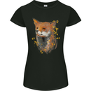 Fox Watercolour Womens Petite Cut T-Shirt Black