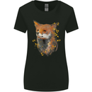 Fox Watercolour Womens Wider Cut T-Shirt Black