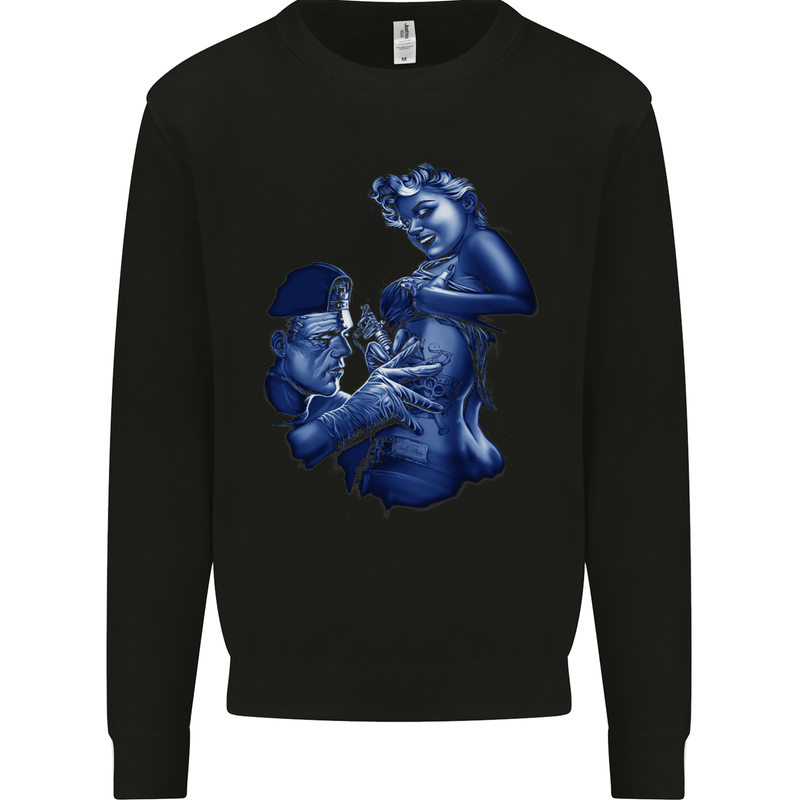 Frankenstein Tattooing Marilyn Halloween Mens Sweatshirt Jumper Black
