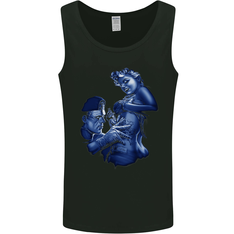 Frankenstein Tattooing Marilyn Halloween Mens Vest Tank Top Black