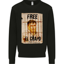 Free El Chapo Cocaine Drugs Cartel Kids Sweatshirt Jumper Black
