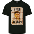 Free El Chapo Cocaine Drugs Cartel Kids T-Shirt Childrens Black