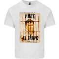 Free El Chapo Cocaine Drugs Cartel Kids T-Shirt Childrens White