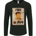 Free El Chapo Cocaine Drugs Cartel Mens Long Sleeve T-Shirt Black