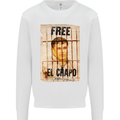 Free El Chapo Cocaine Drugs Cartel Mens Sweatshirt Jumper White