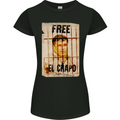 Free El Chapo Cocaine Drugs Cartel Womens Petite Cut T-Shirt Black