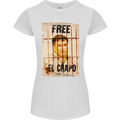 Free El Chapo Cocaine Drugs Cartel Womens Petite Cut T-Shirt White