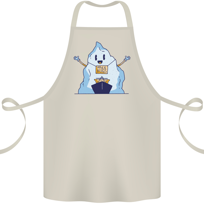 Free Hugs Iceberg and Ship Environment Cotton Apron 100% Organic Natural
