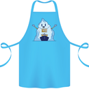 Free Hugs Iceberg and Ship Environment Cotton Apron 100% Organic Turquoise