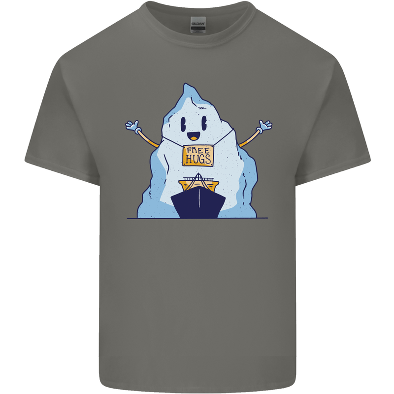 Free Hugs Iceberg and Ship Environment Kids T-Shirt Childrens Charcoal