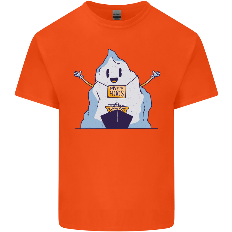 Free Hugs Iceberg and Ship Environment Kids T-Shirt Childrens Orange