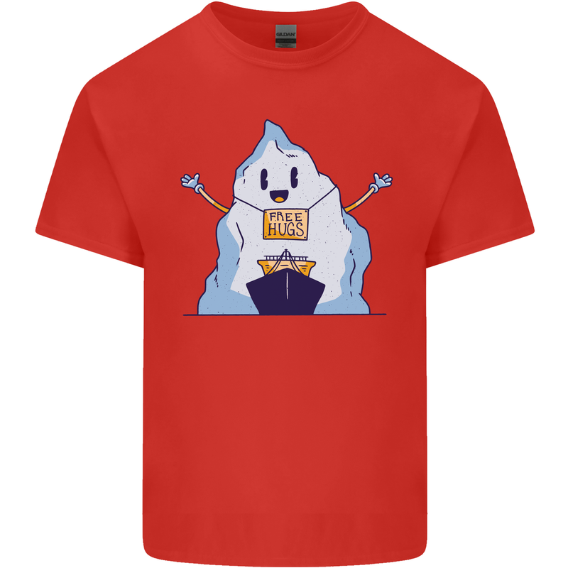 Free Hugs Iceberg and Ship Environment Kids T-Shirt Childrens Red