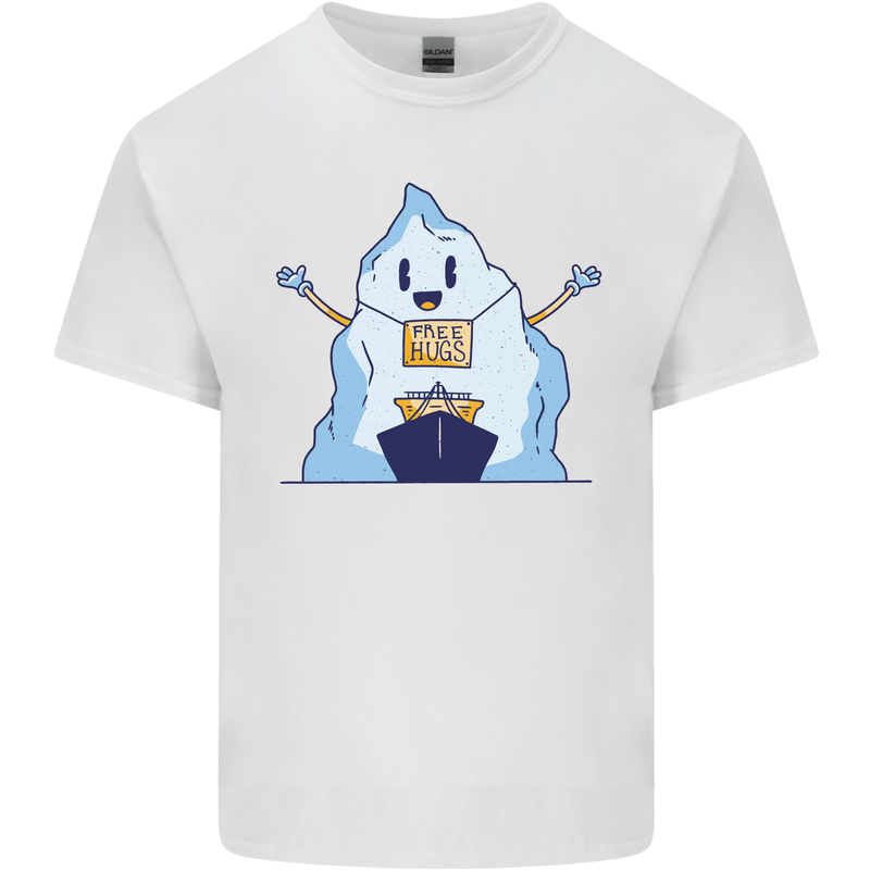 Free Hugs Iceberg and Ship Environment Kids T-Shirt Childrens White