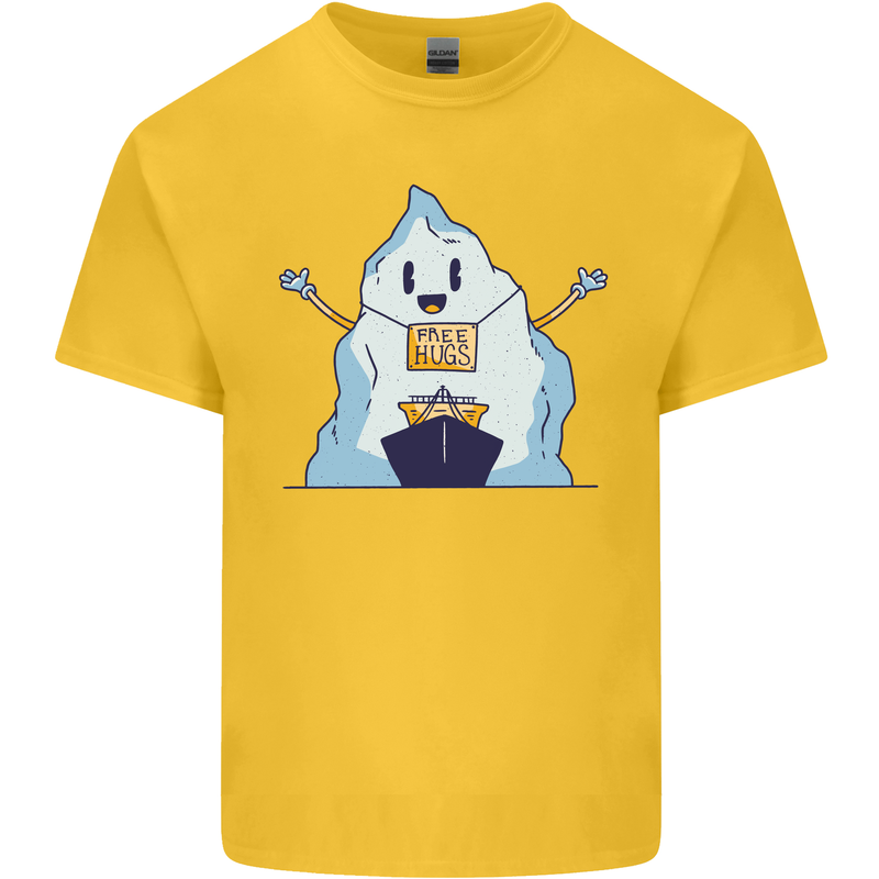 Free Hugs Iceberg and Ship Environment Kids T-Shirt Childrens Yellow