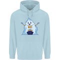 Free Hugs Iceberg and Ship Environment Mens 80% Cotton Hoodie Light Blue