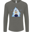 Free Hugs Iceberg and Ship Environment Mens Long Sleeve T-Shirt Charcoal