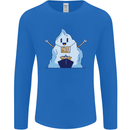 Free Hugs Iceberg and Ship Environment Mens Long Sleeve T-Shirt Royal Blue