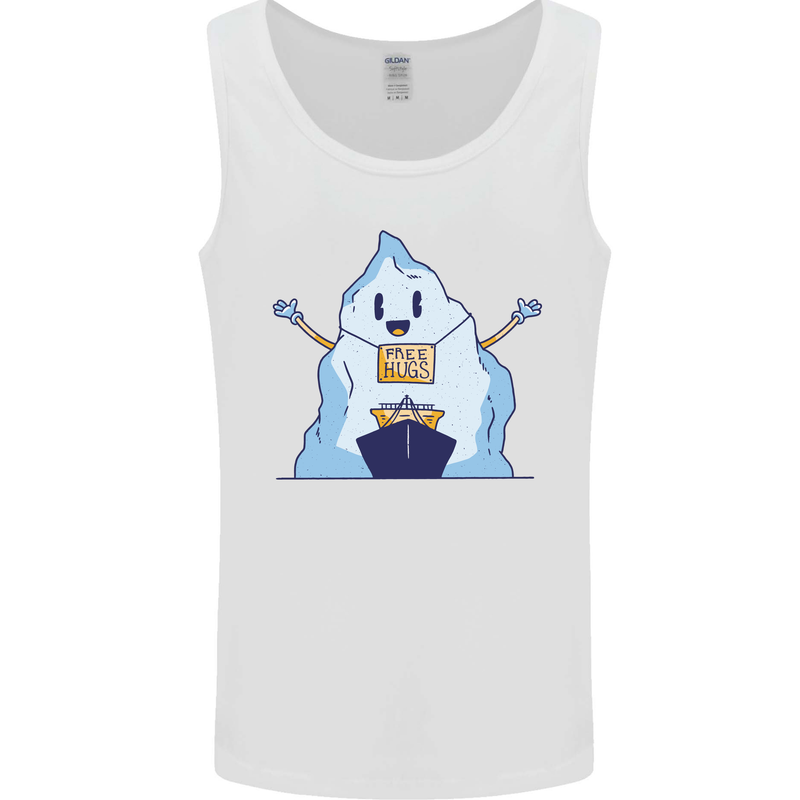 Free Hugs Iceberg and Ship Environment Mens Vest Tank Top White