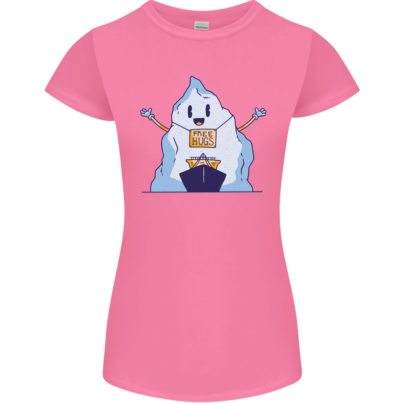 Free Hugs Iceberg and Ship Environment Womens Petite Cut T-Shirt Azalea