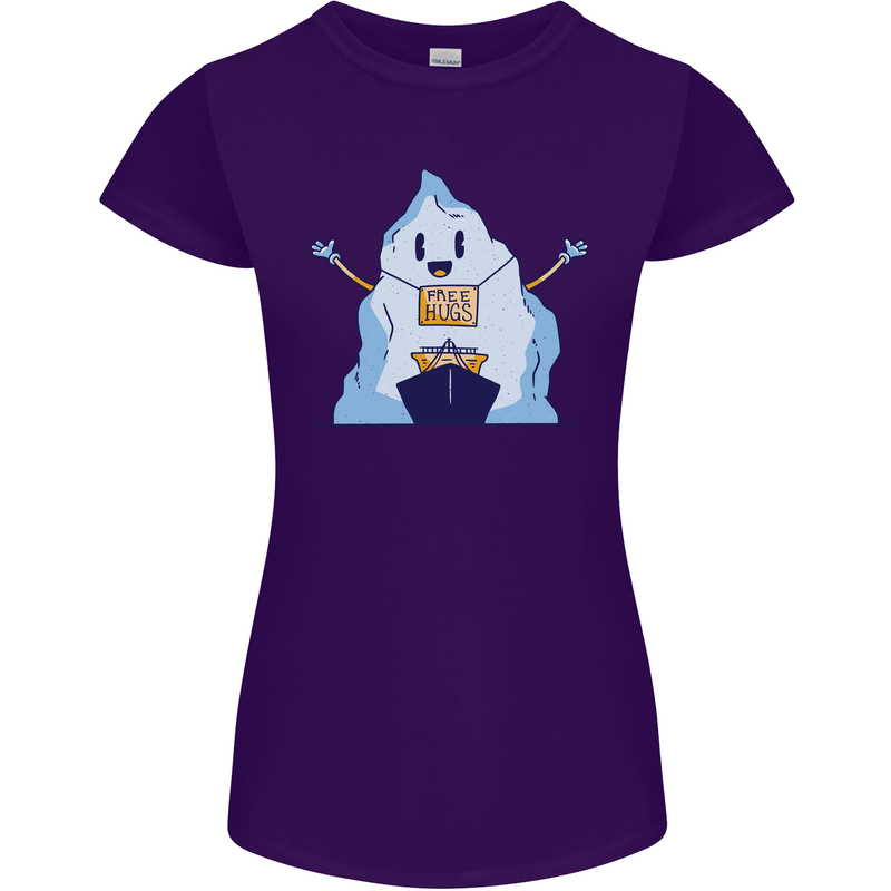 Free Hugs Iceberg and Ship Environment Womens Petite Cut T-Shirt Purple