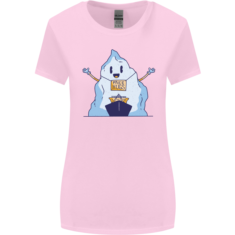 Free Hugs Iceberg and Ship Environment Womens Wider Cut T-Shirt Light Pink