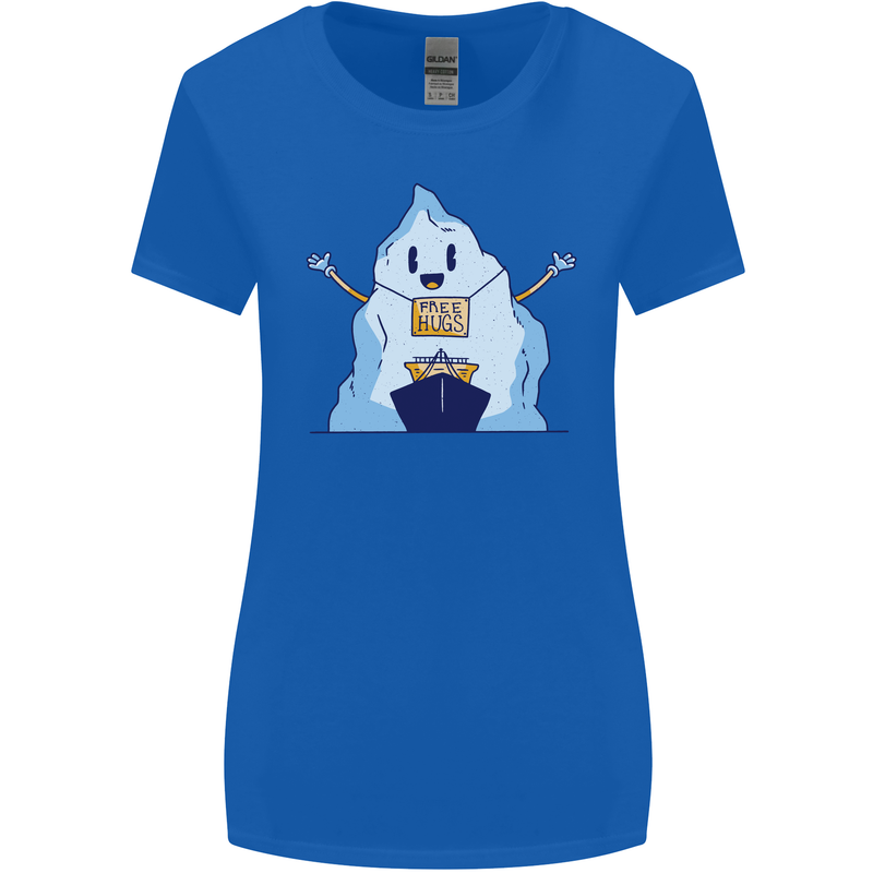 Free Hugs Iceberg and Ship Environment Womens Wider Cut T-Shirt Royal Blue