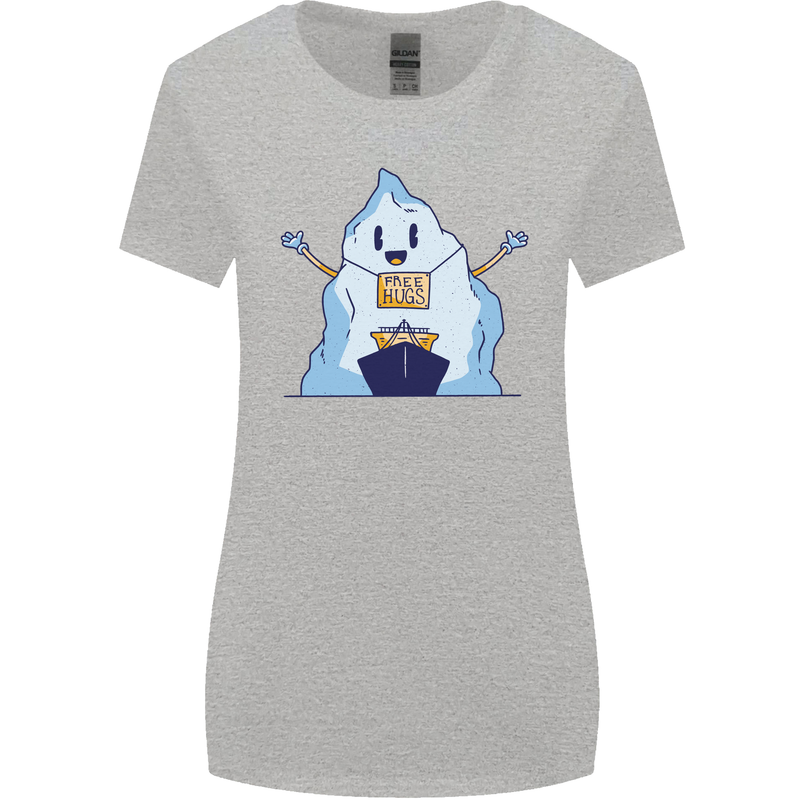Free Hugs Iceberg and Ship Environment Womens Wider Cut T-Shirt Sports Grey
