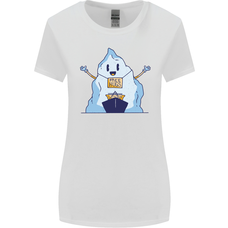 Free Hugs Iceberg and Ship Environment Womens Wider Cut T-Shirt White