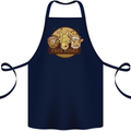 Free Kisses Animals Cow Monkey Giraffe Cotton Apron 100% Organic Navy Blue