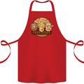 Free Kisses Animals Cow Monkey Giraffe Cotton Apron 100% Organic Red